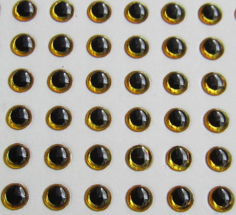3-D tarrasilmät kulta 6mm 50kpl